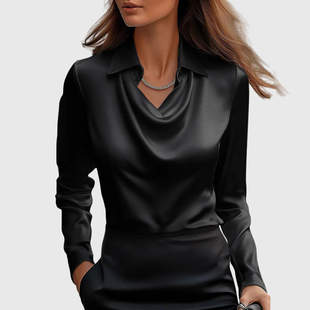 Brooklyn – Elegantna Bluza od Sjajnog Satena