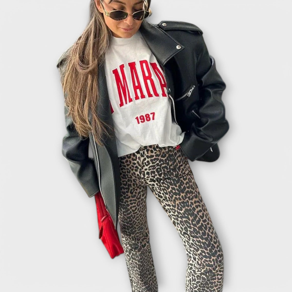 Rozalija - Vintage traperice s uzorkom leoparda