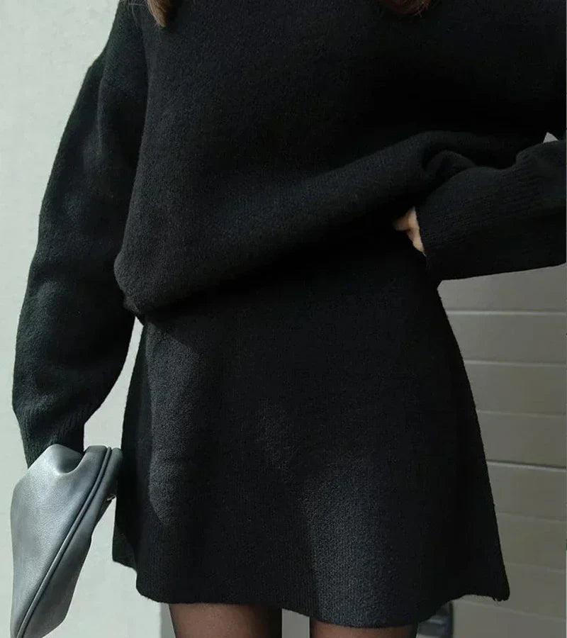 Velara - Pleteni Set - Oversize Pulover + Minica
